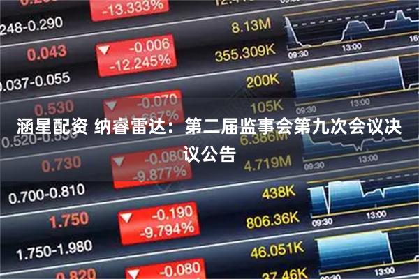 涵星配资 纳睿雷达：第二届监事会第九次会议决议公告